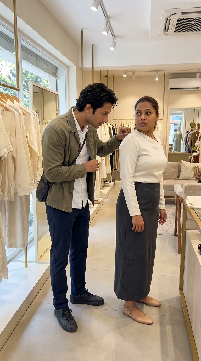 Scene from Nikhil Bhatt's story, season 1 episode 6: Credentials In The Blouse
