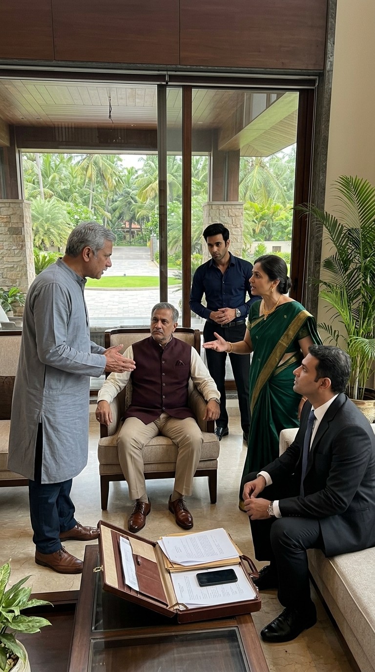 Scene from Meera Rathore's story, season 1 episode 4: Sakshi Leaves the Farmhouse
