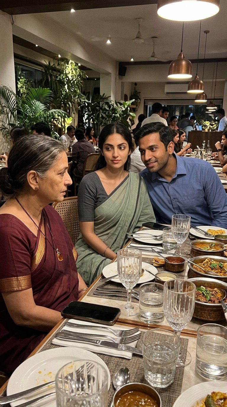 Scene from Meera Rathore's story, season 1 episode 7: Caught at the Cafe